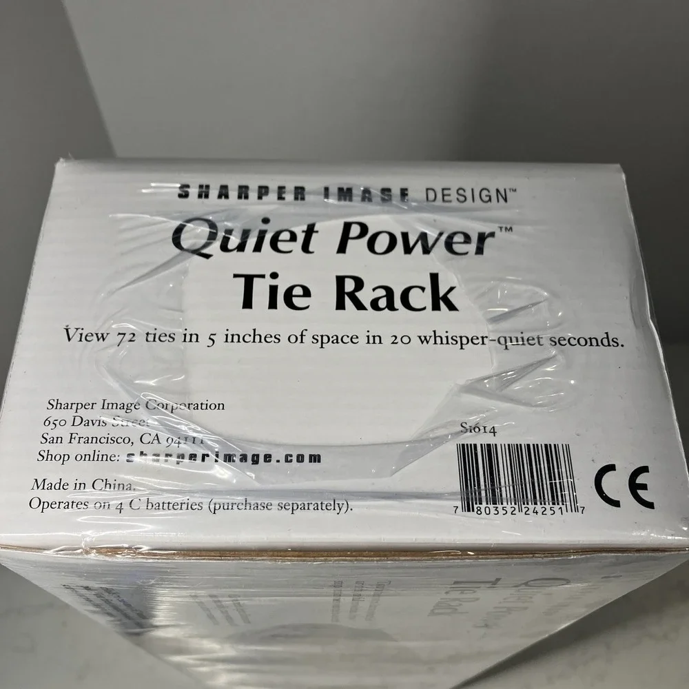 Sharper Image Design Quiet Power Tie Rack View 72 Ties Whisper-Quiet NEW Sealed